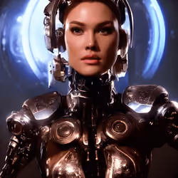 Cyber woman in cyber armor