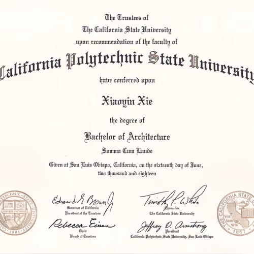 Xiaoyin's Bachelor of Architecture Diploma