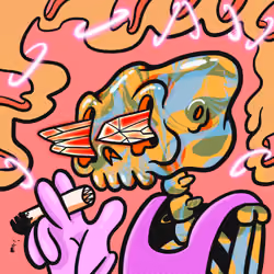 Smoking Skull #239