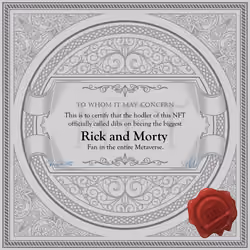 Biggest Rick and Morty Fan in the Metaverse