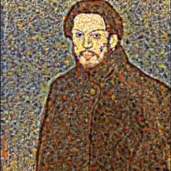 If Jackson Pollock made Picasso's Self-Portrait, 1901
