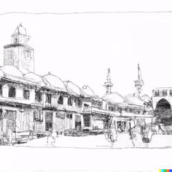 Hand Drawn Sketch of the Ummayad Mosque