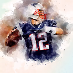 Watercolor #120 - Tom Brady