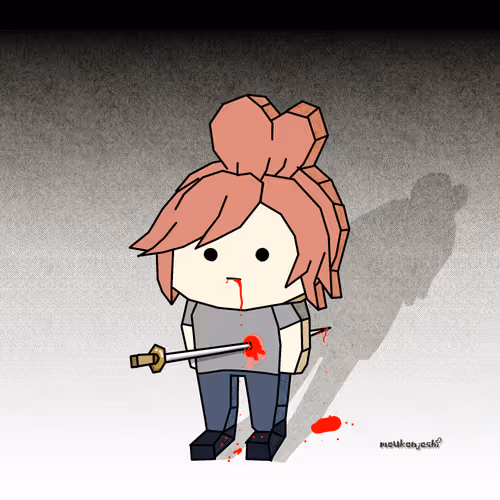 stabbed hair root girl