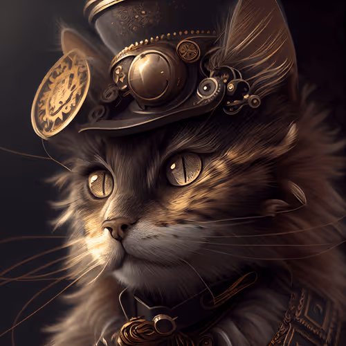 Steampunk Victorian Cat #9