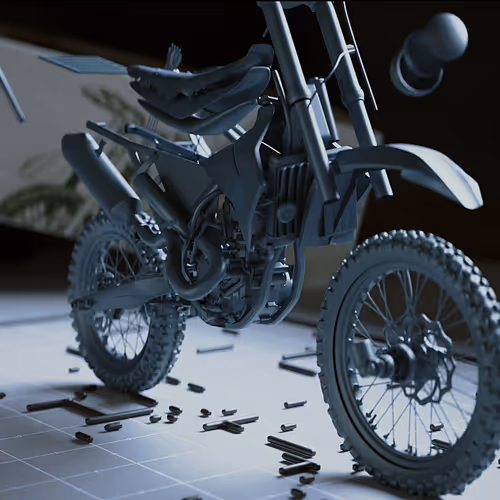 Blue Model-Kit Motorcycle