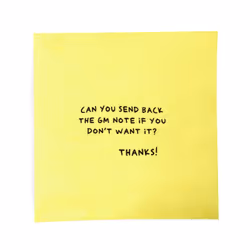 The "Send It Back" Note