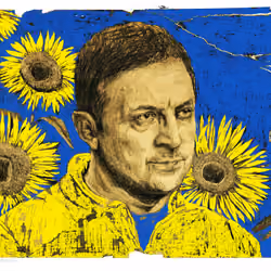 Ukraine! Hope for Peace & Happiness to Return (Portlait of a Commanding Soldier)