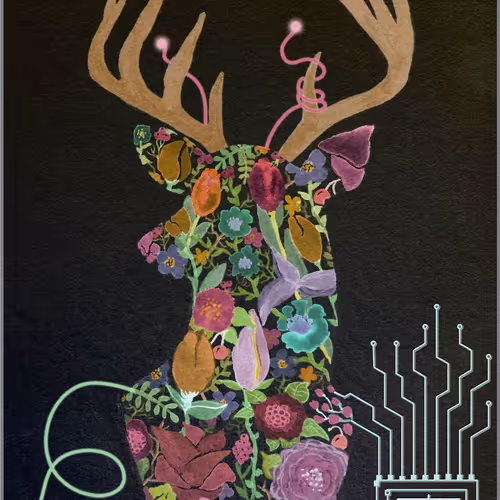 #08 Pink Charging Deer
