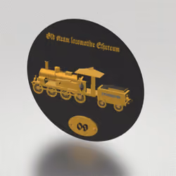 Old steam locomotive Ethereum #09 Gold & black edition card