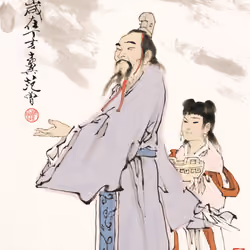 范曾 ：《圣贤画册- 屈原问天》-Chinese Famous Paintings， Fan, Zeng 007， 极高清
