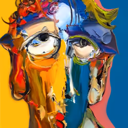 One side blue, one side yellow