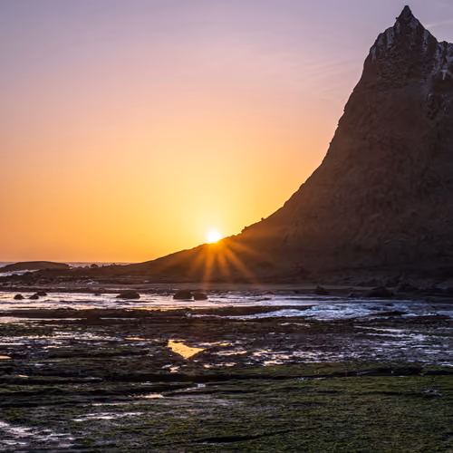 Last light at Martins Beach