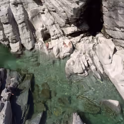 Water in between Rocks