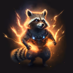 Raccoon fighting