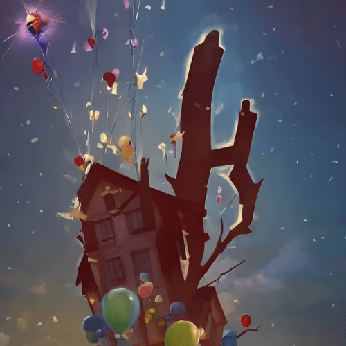 Treehouse with Balloons