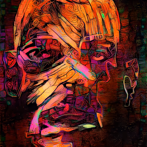 Vnmber Lino Cut Self Portrait