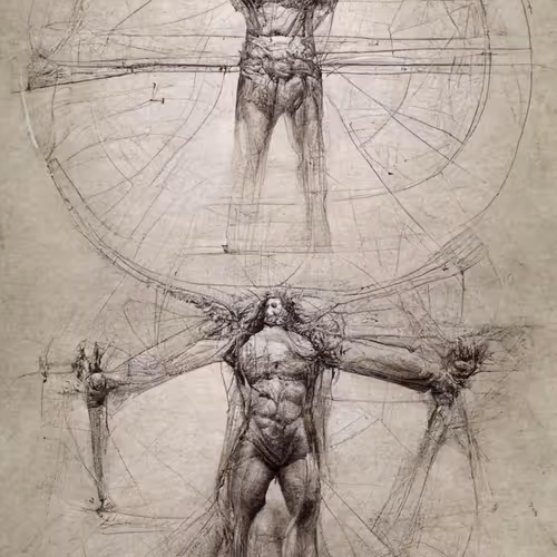 Leonard Da Vinci's - Vitruvian Man Sketch
