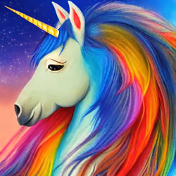 Colorful galactic unicorn
