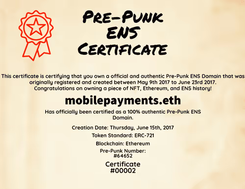 Pre-Punk ENS Certificate