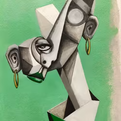 Woman with gold earrings