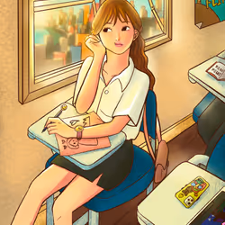 Morning girl - her daily life