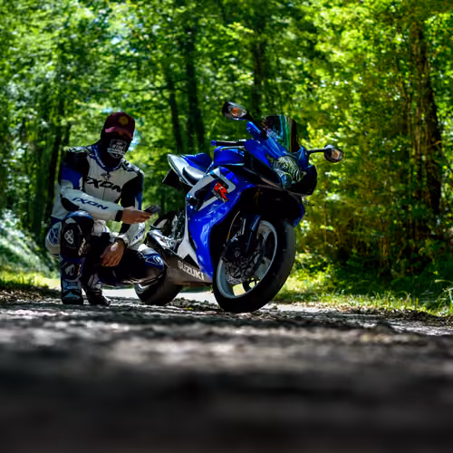 biker and bike