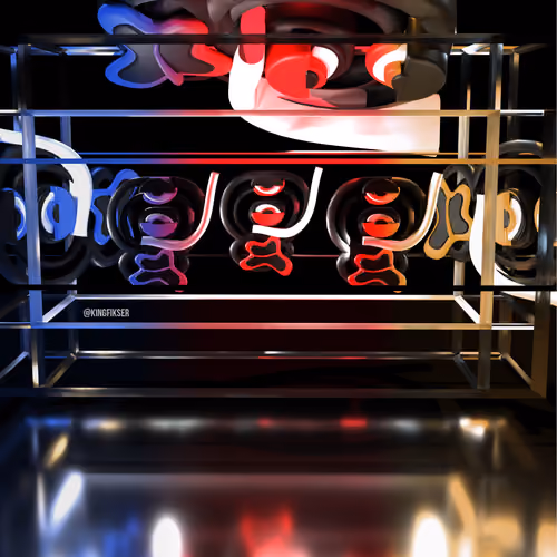 Caged Reflections - Tricolore