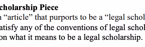 Legal Scholarship Piece