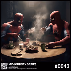 #0043 Super Heroes Superheroes Stoned Drugs Marijuana AI Digital Art NFT Collection Trading Cards