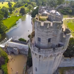Drone video of Warwick Castle England