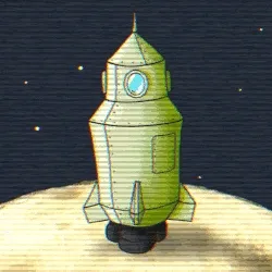 Kitty Lunar Lander #03 Green Rocket