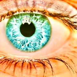 green woman eye