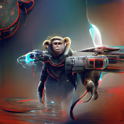 Abstract Sci-Fi Monkey #7