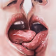 Watercolor lips