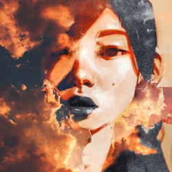 Girl above the sky