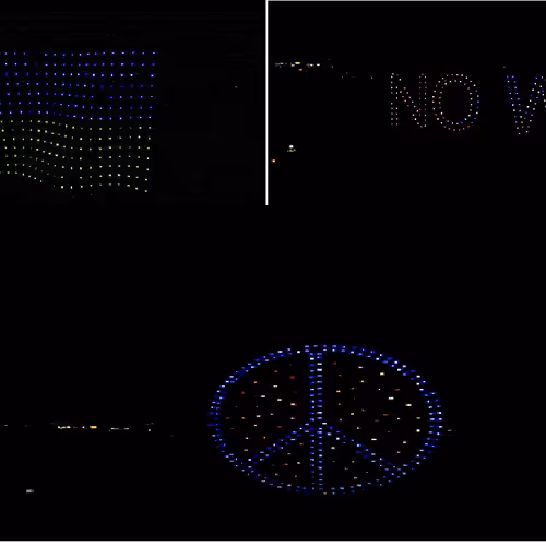 Ukraine support drone show in Japan.