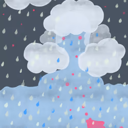 The sky is crying, when I wake up in the morning. 