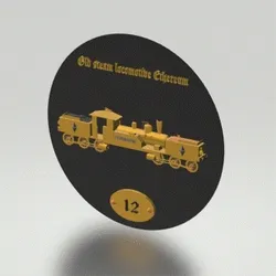 Old steam locomotive Ethereum #12 Gold & black edition card