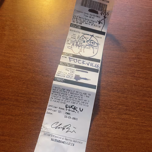 Parking ticket.fuck