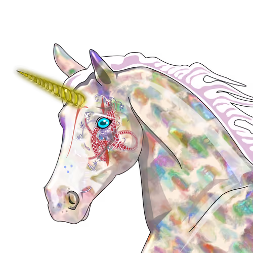 Pretty Light palomino Unicorn Head PFP Avatar #0007