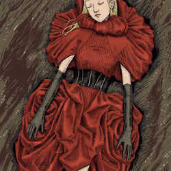 The girl in the rose dress