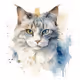 Watercolor Cat Breed Portrait Painting