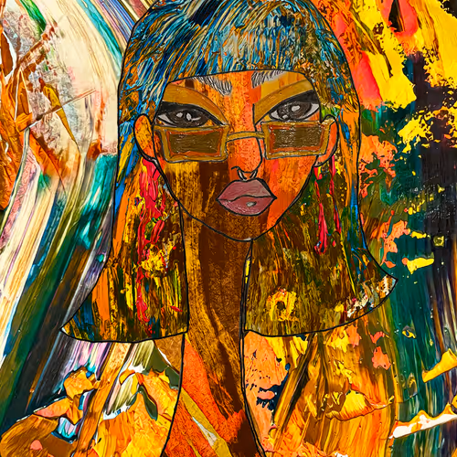 Long Neckie Lady #2484 - Bstract Derivative 