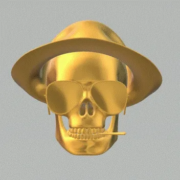 SKuLL GOLD STATUS L - 3D