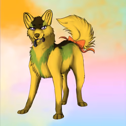 #688 , DOGS COLOR NFT , yellow doggy , yellow guard dog , yellow police dog , yellow dog