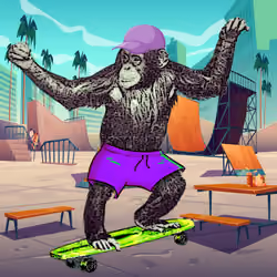 Skateboarding Ape Club #3001