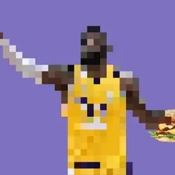 LeBron James with a burger
