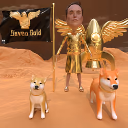Eleven Gold heart Elon - Master of Shiba and Doge