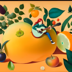 Enchanted orchard with giant fruits 04/07#